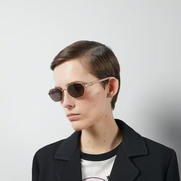 NEW Gucci GG1593S 003 Gold Pink Violet Geometric Unisex Sunglasses GG 1593S main image 12